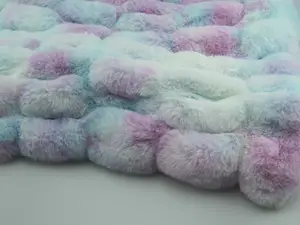 Kravat boyalı ipeksi elastik tavşan faux kürk minky kumaş battaniye