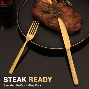 Cuchillo y Tenedor para Carne de Acero Inoxidable 304, Suministros para Hoteles, Juego de Cuchillo y Tenedor Estilo Occidental, Cuchara Estilo Occidental con Diseño de Piedra Alemana - Product Image 5