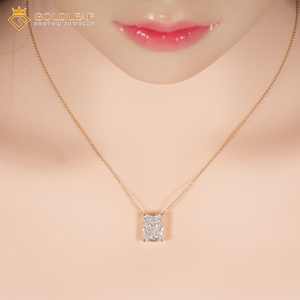 จี้เพชรทรงแปดเหลี่ยมแบบคลาสสิก ทำจากทองคำแท้ 18K สีเหลือง พร้อมสร้อยคอ ของขวัญสำหรับงานหมั้น งานแต่งงาน หรือวันครบรอบ สำหรับทั้งชายและหญิง - Product Image 4