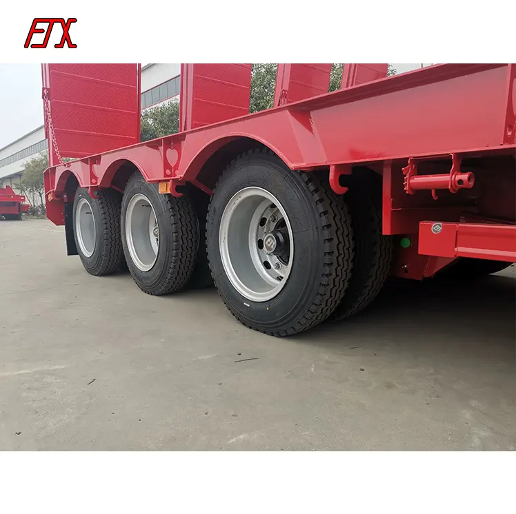 3Axles/4 Axles 80Ton Heavy Duty Equipment Transport Low-bed Truck Trailer