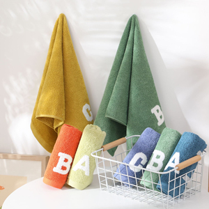 Serviette de toilette en coton 100% avec lettres <span class=keywords><strong>ABC</strong></span> brodées, douce et moelleuse, en tissu éponge, pour la maison, la salle de bain, usage quotidien - Product Image 4