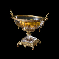 Cristal européen et américain avec assiette de fruits extra large en laiton avec motif ne se décolore pas Décoration d'hôtel haut de gamme