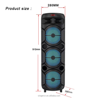 Altavoz Inalámbrico para Exteriores DR-8839 de Alta Calidad con Tres Altavoces de 8 Pulgadas, Luces RGB para Fiestas, Altavoz Bluetooth HIFI