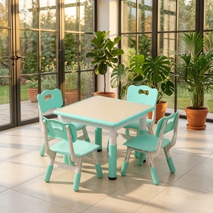Mesa Cuadrada para Jardín de Infancia Resistente al Grafiti; Escritorio de Manualidades Resistente al Fuego para Preescolar; <span class=keywords><strong>Centro</strong></span> de Aprendizaje Creativo para Educación Temprana - Product Image 5