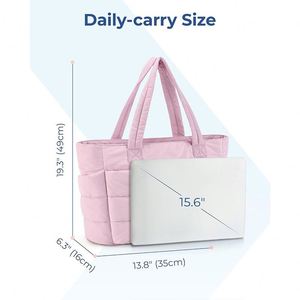 Bolso Tote Ligero para Mujer, Material de Plumón Sintético, Forro de Poliéster con Cierre de Cremallera, para Viajes, Trabajo, Playa, Gimnasio o Compras - Product Image 3