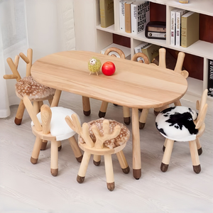 Chiquitos - Mesa y Silla de Madera para Niños, Muebles de Jardín de Infancia, Mesa y Silla de Madera para Guardería, Niños y Niñas - Product Image 1