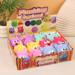 ของเล่นนกฮูกตาโตเรืองแสง TPR ของเล่นคลายเครียด ลูกบอลขนปุย - Product Image 4
