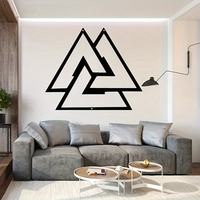 Valknut Mythologie nordique Art mural en métal Odin WJD28 Symbole pour la décoration de la maison ou du salon Caractéristique de suspension