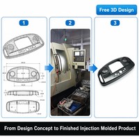 Pannello di Controllo Cruscotto in Plastica ABS Nera Stampata a Iniezione per Automotive con Aperture Rettangolari per Pulsanti OEM