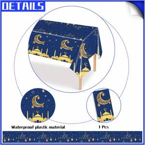 Polyester Washable Party Eid Mubarak <b>Tablecloths</b> Covers Decorations Ramadan <b>Table</b> Clothes <b>for</b> Home Accept Customized Logo - Product Image 3