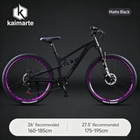Vélo de montagne tout suspendu en aluminium, capacité de charge de 120 kg, moyeu à roulement fluide, longue distance, tout-terrain, pour trajets quotidiens