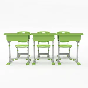 Set furnitur sekolah desain populer, Set meja tunggal dan ganda dan kursi, Set furnitur sekolah tinggi