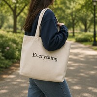 Tas Tote Kanvas Netral Minimalis Warna Bumi Blok Warna Kapas Ukuran Besar Tas Bahu Reusable dengan Saku untuk Wanita Kerja Sehari-hari