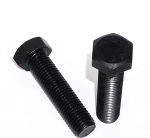 Écrous et boulons hexagonaux DIN931/933 en acier au carbone oxydé noir, boulons à tête hexagonale haute résistance M6-M36 - Product Image 1