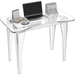 Bureau en acrylique, <span class=keywords><strong>table</strong></span> d'ordinateur ergonomique, matériau épaissi de 15 mm/0,63 pouce, montage facile pour bureau, salon, chambre à coucher - Product Image 1