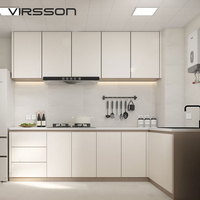 Fabrication sur mesure de haute qualité : Îlot de cuisine modulaire avec évier, en marbre et bois massif, armoires modernes, robinet pour appartement et centre commercial