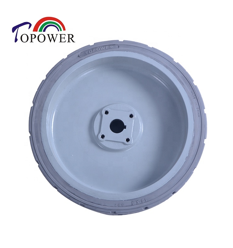Cured-on 600x190 Solid Tyre Topower Factory Supply Solid Tire with Rim Non-Marking Scissor Lift Tyre