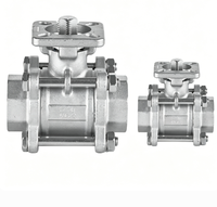 Vannes à boisseau sphérique manuelles à plateforme haute en acier inoxydable, 3 pièces, filetage femelle, OEM pour l'industrie pétrolière, gazière et chimique