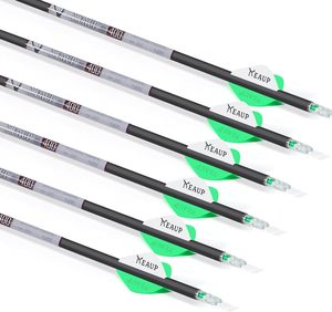 Flèches de chasse en carbone HT Bulk de 31 pouces, pointes de chasse de 100 grains, .244/6,2 mm, nocks lumineux, lot de 6, tiges de flèches Spine 300/350/400/500 - Product Image 5