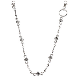 Cadena de cintura y cuerpo Yueli de plata tibetana, estilo Hip Hop, moda de Halloween, diseño de calavera de una sola capa - Product Image 5