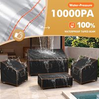 Housse de protection pour canapé de jardin en tissu Oxford imperméable et anti-poussière avec sangles élastiques