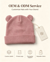 Gorro de Punto con Orejas de Oso para Niños Pequeños, Color Sólido, Suave y Elástico, Gorro de Invierno para Bebé