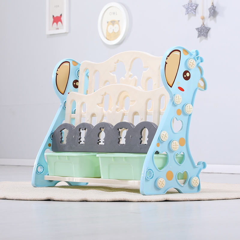 Bibliothèque fauve à trois couches avec cadre Sky Blue