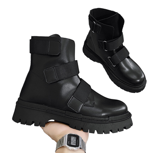 Men's New PU Light Weight <b>Waterproof</b> Slip-On Height Increasing Fashion Boots for Spring Autumn and Winter - Product Image 1