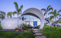 Tentes de glamping de luxe en forme d'escargot Hôtel Pvdf Tente de traction Structure à membrane Architecture Shell Cottage Camping House