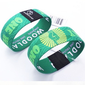 Impreso personalizado de escritura tejido de estiramiento de la banda de muñeca de tela elástica pulsera RFID para Festival de evento de concierto - Product Image 6