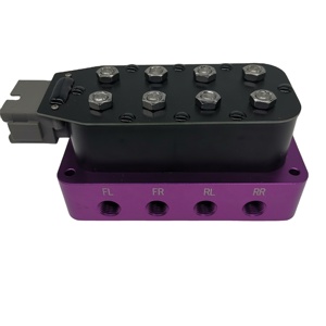 Collecteur de suspension pneumatique original et neuf, couleur personnalisée, vannes de vérin de suspension Vu4 Accuair 4 coins 1/4 & 3/8 en aluminium 12V DC - Product Image 2