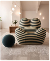 Fauteuil décontracté individuel à compression intégrale, style nordique, avec coussin en mousse, design 'Bras de Mère', 'Lazy Sofa', 'Célébrant' et 'Alien', mobile