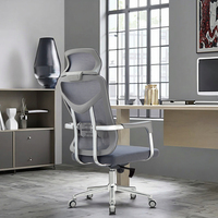 Chaise de bureau ergonomique pivotante en maille PP avec appui-tête, confortable, moderne, bon marché, pour ordinateur, design exécutif, vente en gros