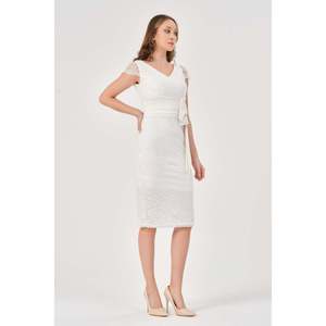 Veste décontractée à manches longues pour femme DANS, couleur écru, avec fermeture boutonnée et motif uni, épaisseur standard, vêtement d'extérieur pour toutes les saisons - Product Image 5