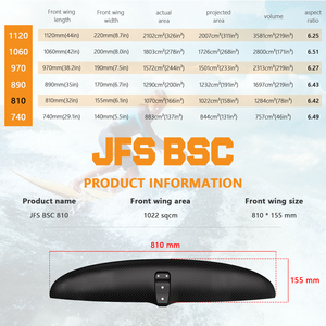 JFS BSC 810 Hydrofoil Surfboard Carbon Fiber & Aluminum Front Wing Pumping <b>Board</b> <b>Black</b> for Water Sports BSC 810 Hydrofoil Front - Product Image 2