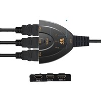 Sélecteur de commutateur 4K/2K HDTV 3-en-1 avec câble adaptateur pour PS3 PS4 PS5 Xbox 360 Autres appareils pour les applications de haut-parleur de moniteur