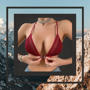 Sujetadores tipo top halter sin aros, transpirables, de malla acanalada, sin costuras, con cierre frontal y diseño push-up, para mujer, venta al por mayor - Product Image 3