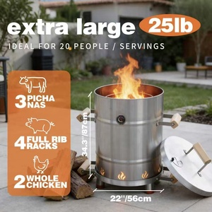 Braciere in Acciaio Inox con Legna di Teak - Riscaldatore Portatile Tutto-in-Uno per Esterni, <span class=keywords><strong>Griglia</strong></span> BBQ, <span class=keywords><strong>Caminetto</strong></span> da Giardino e Patio - Product Image 4