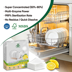 Bandes de savon végétales écologiques sans plastique haute efficacité – Feuilles de détergent naturel pour la vaisselle - Product Image 1