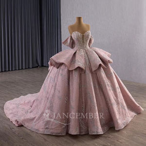 गुलाबी क्विंनेरा पोशाक प्रेमी फीता-अप बैक अनुक्रमित क्रिस्टल बेडिंग अनुकूलित प्रोम गाउन rs251128 - Product Image 2