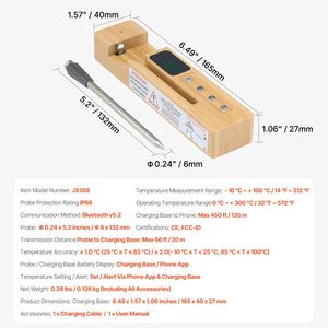 Aiprober Meat Thermometer Probe 500mAh Battery Bluetooth Smart Cooking For Steak Chicken Grilling Oven Use - Product Image 5