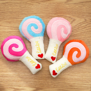 Juguetes chirriantes para mascotas, juguete de peluche con sonido de pierna de pollo, juguete para interiores para perros y gatos, diseño de frutas, 20g - Product Image 3