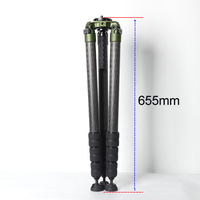 Trépied en fibre de carbone pour charge lourde de 100 kg/220 lb, hauteur maximale de 59 pouces/1500 mm, 3 sections, trépied professionnel pour appareil photo reflex numérique, studio vidéo