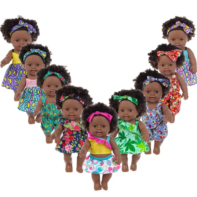 High Quality 30cm African Reborn baby girl toys dolls Silicone Baby black american girl doll toys for kids action & toy figures