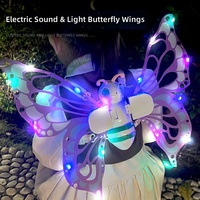Cadeau d'anniversaire, accessoire de dos pour la Journée des enfants, jouet ange électrique, ailes de papillon lumineuses pour petites filles à porter sur le dos