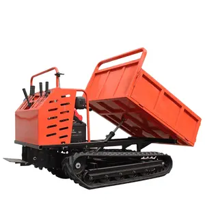 Pengangkut barang dumper mini jalur pegangan tangan dengan derek opsional dapat ditambahkan