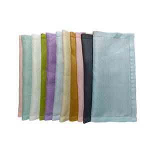 Serviette de table en lin 100% français, lavée à la pierre, avec ourlet festonné, design personnalisé, taille et couleur multiples - Product Image 4