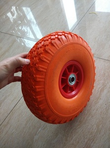 Roues de brouette en mousse PU sans plat de <span class=keywords><strong>10</strong></span> pouces chariot à outils du fabricant <span class=keywords><strong>4.00</strong></span>-4 avec roulement à billes nouvel état - Product Image 4