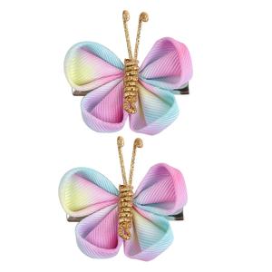 Pinzas para el pelo de metal de mariposa arcoíris personalizadas hechas a mano para niños, fabricante al por mayor, accesorios para el cabello - Product Image 5