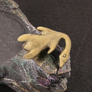 ตุ๊กตา<span class=keywords><strong>เป็ด</strong></span>ปักกิ่งทองเหลืองโบราณ ของตกแต่งบ้านและสำนักงาน ใช้เป็นที่ทับกระดาษหรือของประดับโต๊ะชงชา - Product Image 3